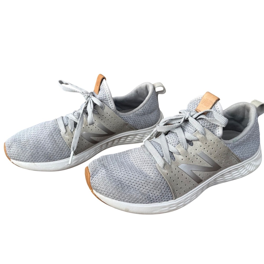 New Balance Fresh Foam Gray‎ Knit Running Sneakers Women's 8 Gum Sole Athleisure